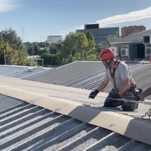 Instalación líneas de vida horizontales en cubierta de Sant Joan Despí